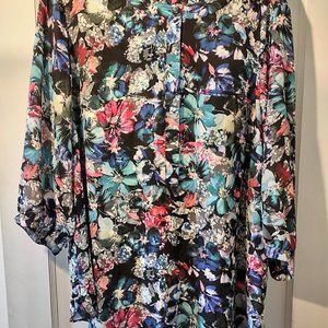 2X NYDJ 3/4 sleeve Floral Blouse